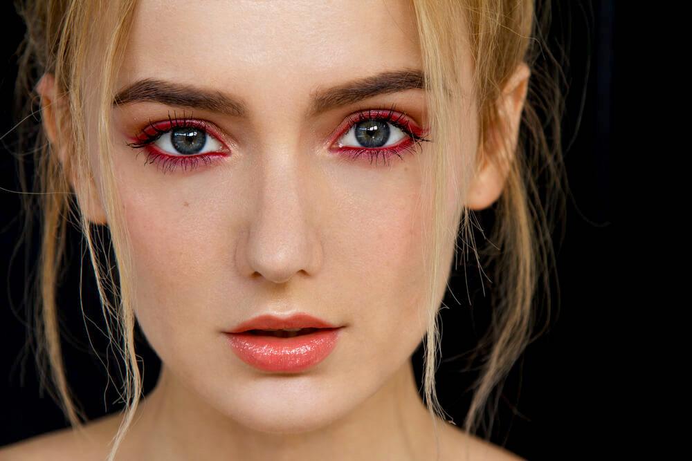 woman with sultry red eyeshadow