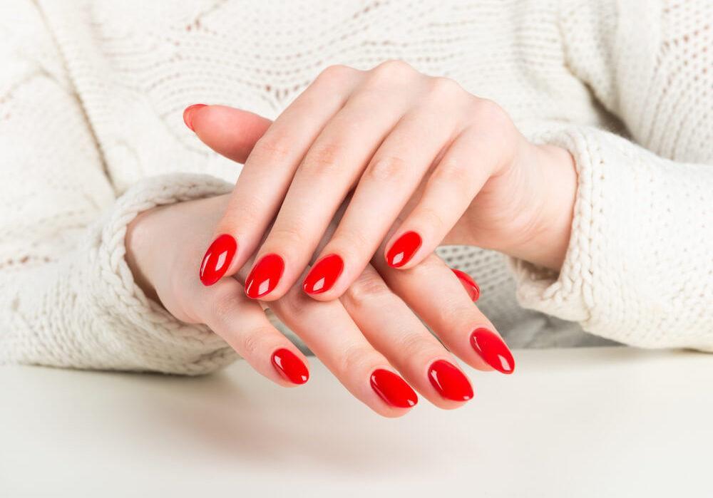 Beautiful hands with red nails