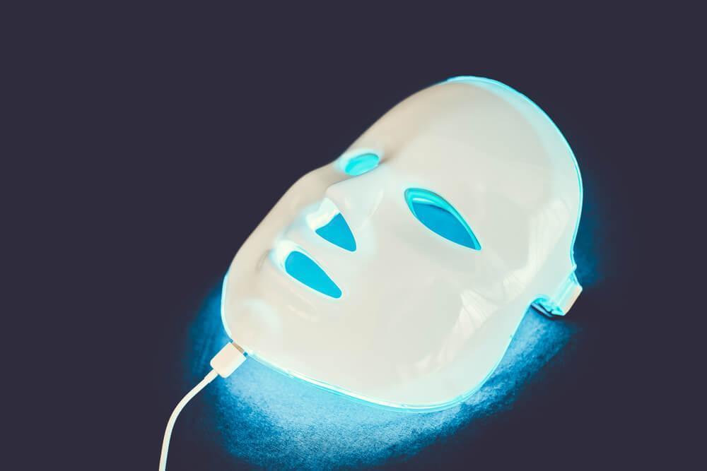 Skincare mask with blue LED lights