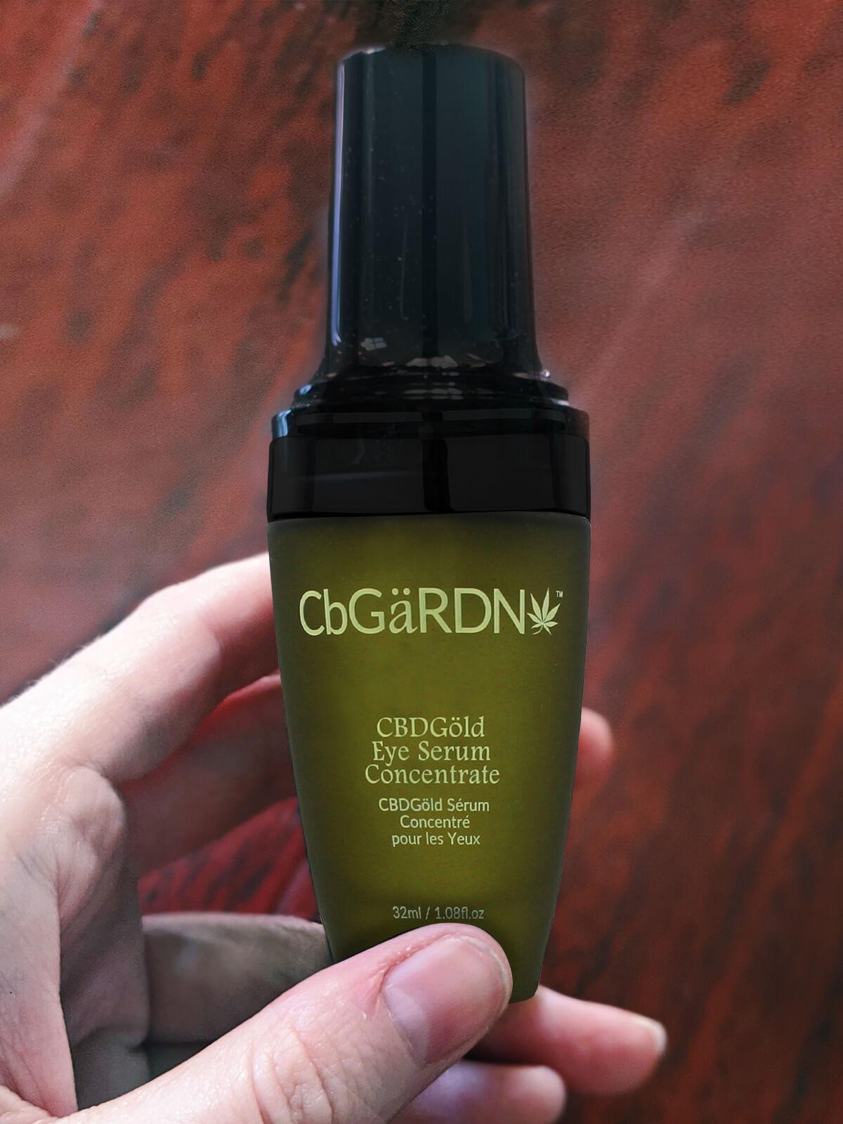 CbGaRDN Eye Serum in hand