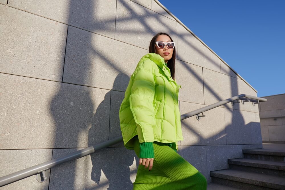 woman green coat