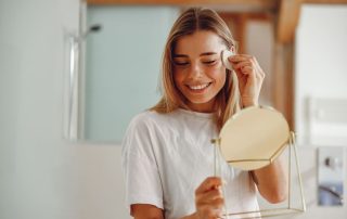 Woman using luxury cleanser