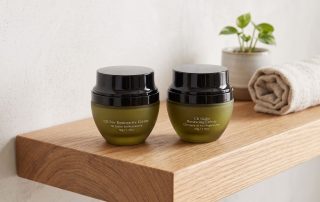 CbGardn day cream and night cream on shelf