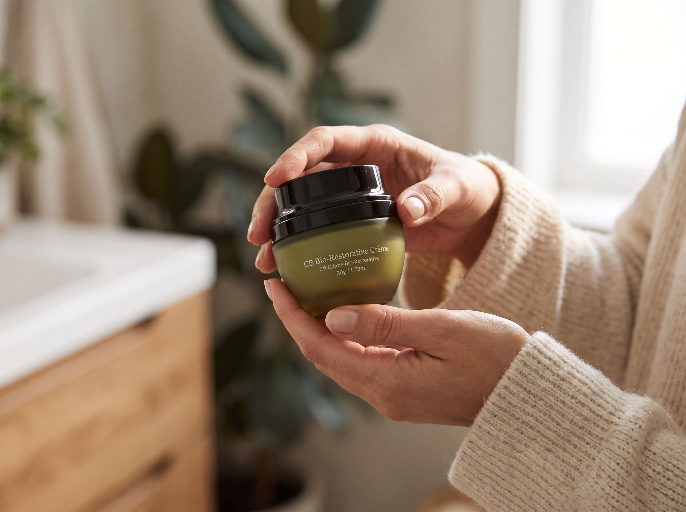 Holding the CbGardn day cream